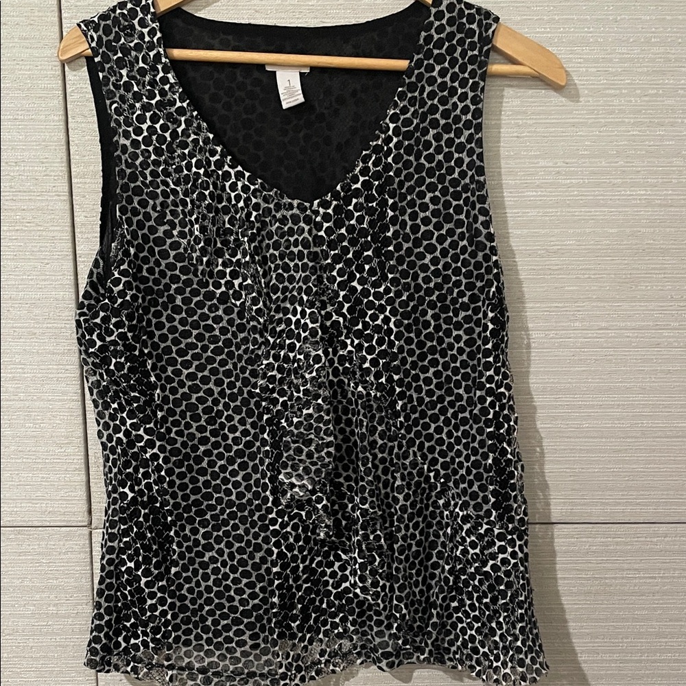Chico's Black Patterned Blouse